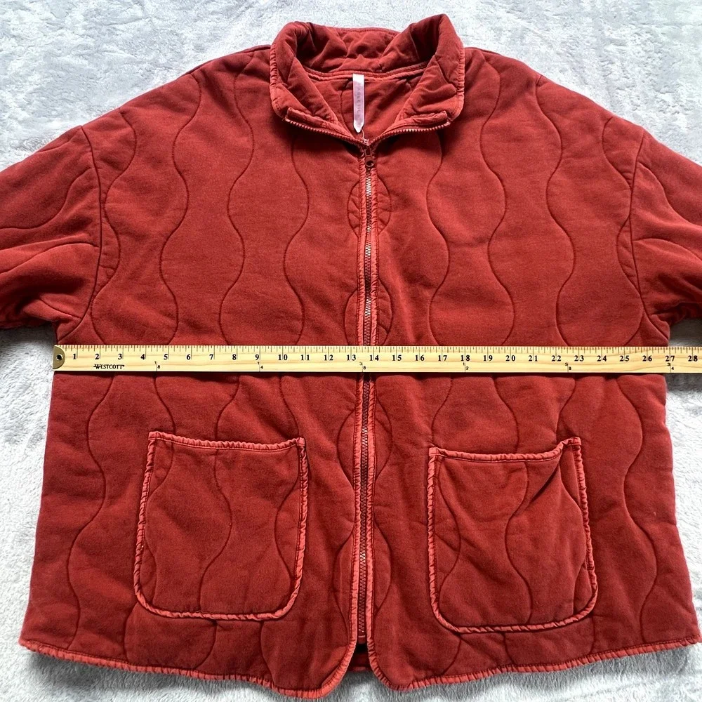 Fabletics Jacket‎ Womens 3X Orange Tedi Quilted Collar Full Zip Pockets Cotton - Picture 12 of 14